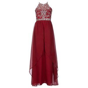 Beaded Maroon Gown